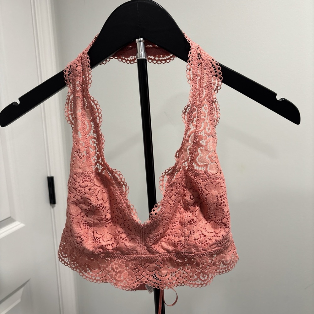 aerie Lace Racerback Bralette - Coral Pink